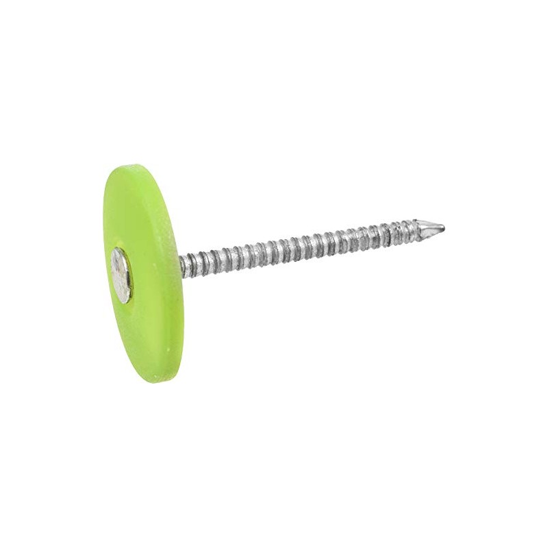Hillman 461442 Electro-Galvanized Plastic Cap Roofing Nails, #12 x 1-1/4",
