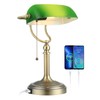 Newrays Green Glass Bankers Desk Lamp with Pull Chain Switch