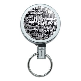 Harley Quinn Ransom Pattern Heavy Duty Metal Retractable Reel ID Badge Key Card Tag Holder with Belt Clip