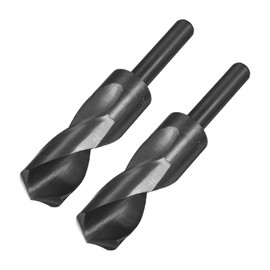 sourcing map 2pcs Reduced Shank Drill Bits 28mm Black Nitride Coated High Speed Steel HSS 9341 with 1/2 Inch Straight Shank, Twist Drill Bit for Stainless Steel Alloy Metal Plastic