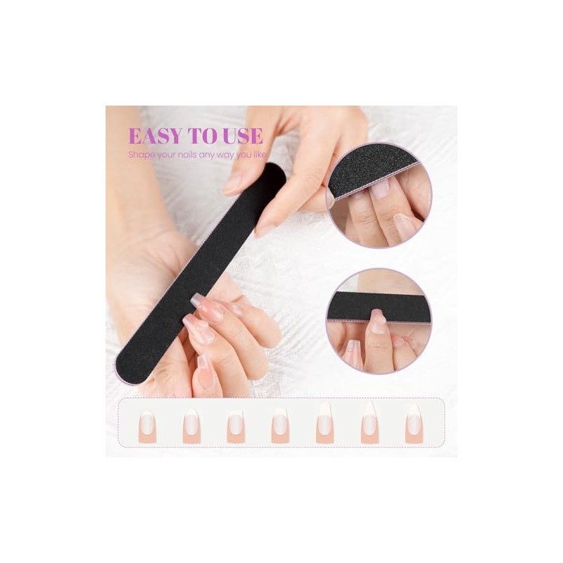 Nail Files Set,12PCS Professional Nail Files Double Sided Emery Board,Fingernal