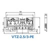 Toyo Giken VTZ Series Rail Type Terminal Block 1:2 Wire