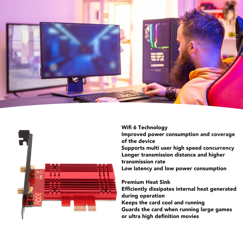 Gigabit Network Card WiFi 6 Bluetooth 5.2 2.4G 5.8G Dual