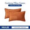 MIULEE Orange Pillow Covers 12x20 Inch with Splicing Set of