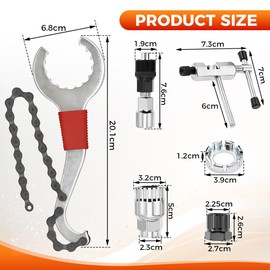 Mtsooning Bike Repair Tool Kit 6PCS, Bicycle Repair Tools with 3-in-1 Cassette Remover Wrench, Chain Breaker, Bottom Bracket Remover, Spoke Wrench, Crank Puller Extractor, Freewheel Remover