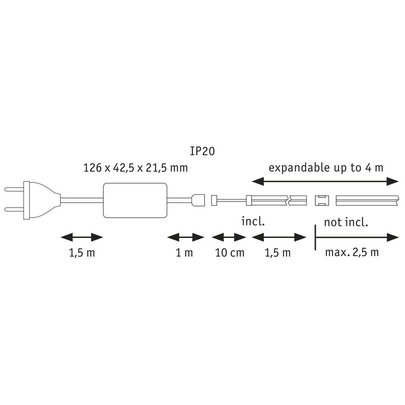 Paulmann 71045 LED Strip MaxLED 500 Full-Line COB Complete Set