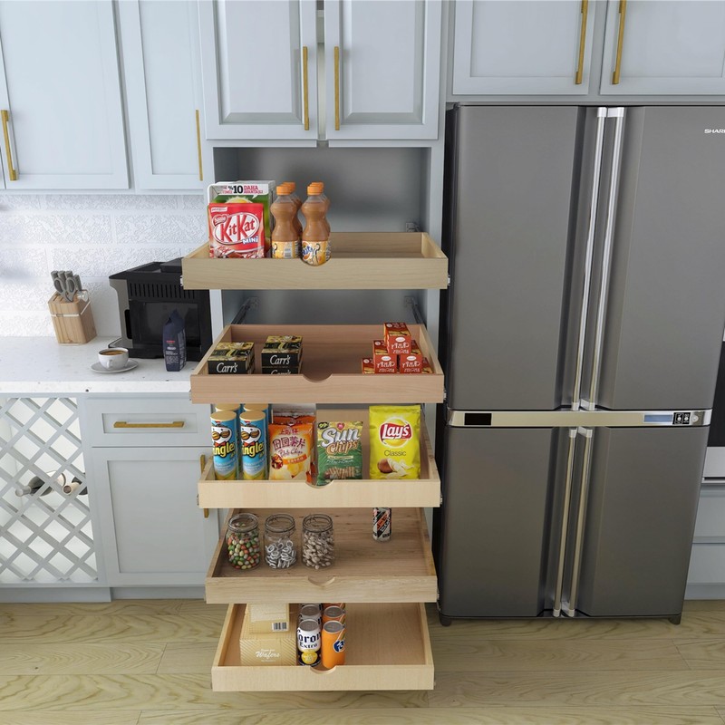 Elysian Roll-Out Wooden Drawer, 26" W × 21" D Slide-Out