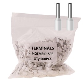 AWG16 Wire Ferrules Terminals White, 500pcs AWG16/1.5mm² Wire Ferrules Terminals Kit, Terminal Connector Wire Insulated Cord Pin Ends Terminals for Electric, Industrial, Power Control System etc.