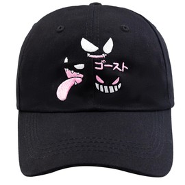 TNSWODS Ghost Type Anime Embroidered Hat - Funny Baseball Hats, Black Baseball Cap for Women Men