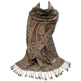 GFM Mosaic Design Pashmina Style Scarf (MSC-A), s13-ghjtn-olive