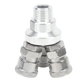 Kadimendium 3 Way Quick Coupler Quick Connect Air Hose Splitter Universal Type Male Thread Swivel Air Compressor Fittings Round Air Splitter Manifold G1/2