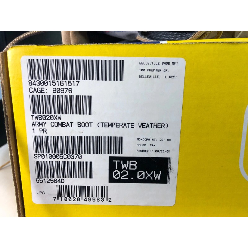 Belleville BELLVILLE DESERT TAN HOT WEATHER COMBAT BOOTS SIZE 2