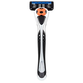 Personna - Maquinilla de afeitar de 5 hojas para hombre con paquete de 12 cartuchos de repuesto y mango de afeitado (plata)