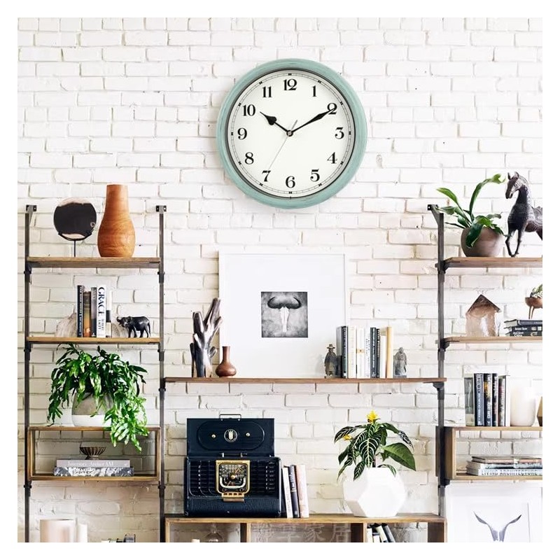 Nbdeal Wall Clock, Radio Clock, Continuous Second Hand, Silent, Diameter