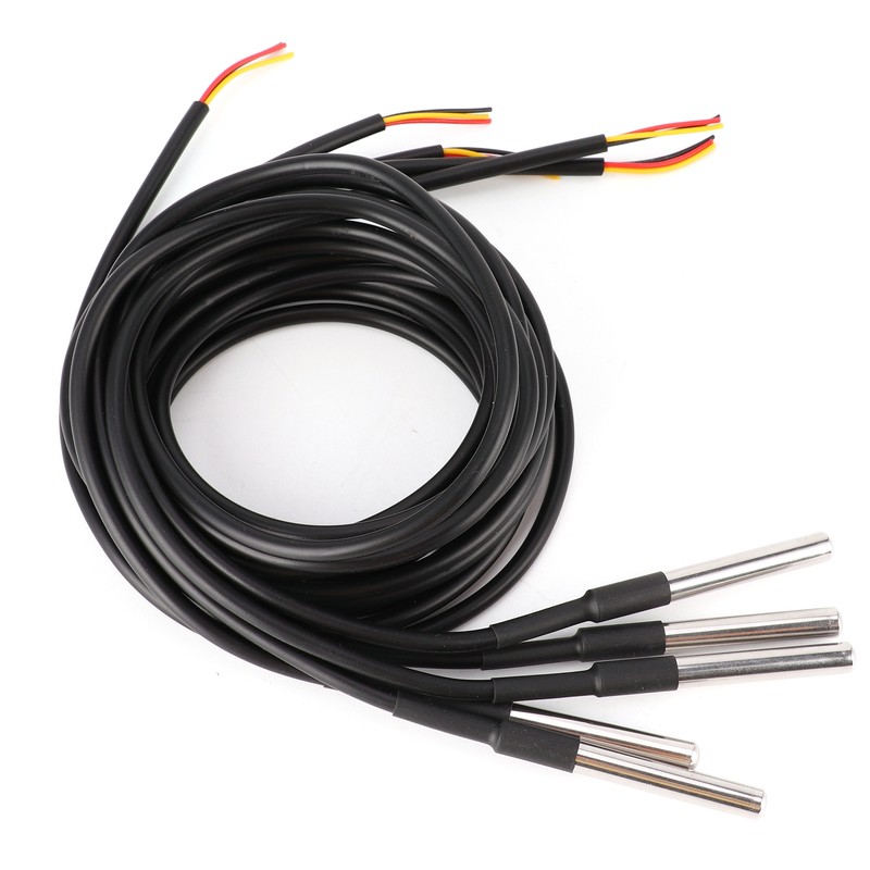 5Pcs Temperature Probe Sensor Stainless Steel Waterproof Cable Thermometer