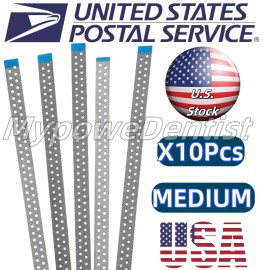 10Pcs Dental Double Diamond Orthodontic IPR Hole Polishing Strips Metal Sand USA