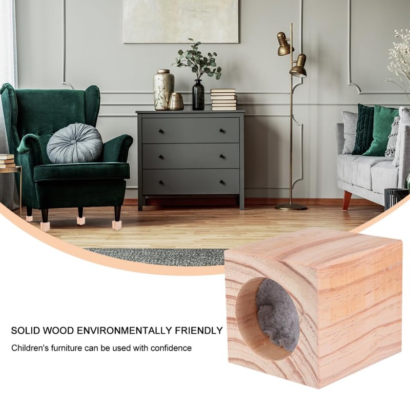 NUOBESTY Solid Wooden Round Furniture Leg Risers Blank Wood Lifters