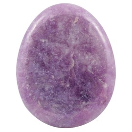 Ladeukoi Crystal Thumb Worry Stone, Hand Carved Healing Crystal Tear Bag Stones for Anxiety Stress Relief Meditation, Purple Strengite