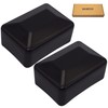 SKIR'CO Pack of 2 Fence Post Caps, Rectangular Black Plastic