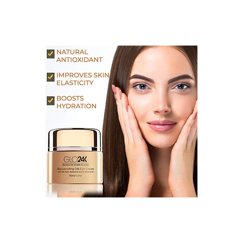 GLO24K Crema para ojos con oro de 24 k, fórmula