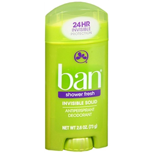 Ban Antiperspirant Deodorant Invisible Solid 2.6 oz (73 g)