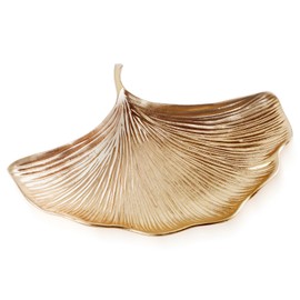 Jiodaueyu Gold Jewelry Dish, Ginkgo Leaf Trinket Dish Ring Dish, Metal Jewelry Organizer Vintage Tray for Earring Necklace, Leaf Plate, Gold Tray Decor for Women Girl Gift