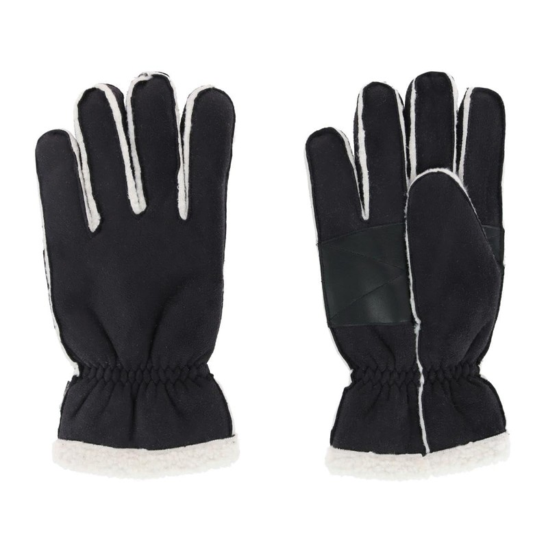 Isotoner Men's Microsuede Winter Glove with Faux Shearling Outseam, Medium,