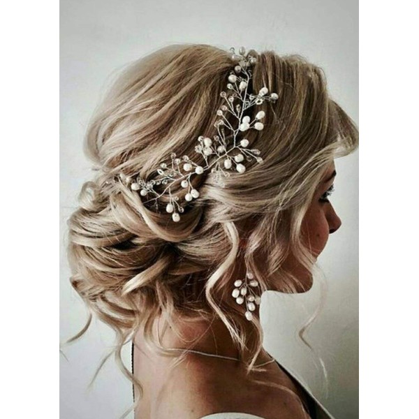 fxmimior - Diadema de cristal con perlas de cristal, para el pelo, para bodas, bodas, bodas, fiestas de noche, para mujeres y niñas
