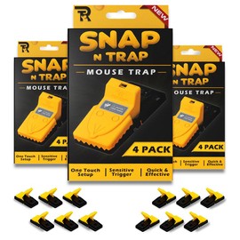 RinneTraps| 12 Pack | Snap N Trap | Mouse Trap | One Touch Setup | Reusable | Quick Kill | Made in USA