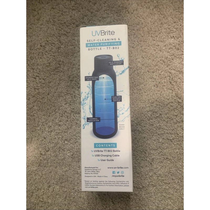 UVBrite TT-B02 96991-CHN-1 Self Cleaning Water Bottle Sterilization 18.6 Oz