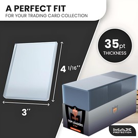 Max Protection 35pt Top Loaders for Cards - 200 Count - Premium 3x4 Inch Trading Card Toploaders - Protect Your Baseball and Sports Cards with These Crystal Clear Hard Plastic Sleeves Protectors