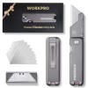 WORKPRO Premium Titanium Utility Knife CNC Unibody w/10 Extra Blades