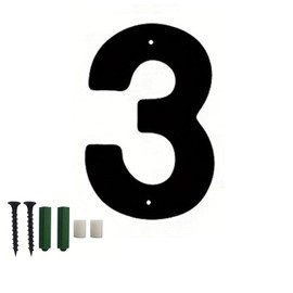 roslyong 6 Inch House Number, Address Number for Outdoor Signs, Vintage Cast Iron Metal Solid Number Door Mailbox Decor with Screws, Black Home Number 3