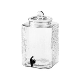 5 Gallon Drink Dispenser With Lid, Glass Beverage Dispenser With Spigot