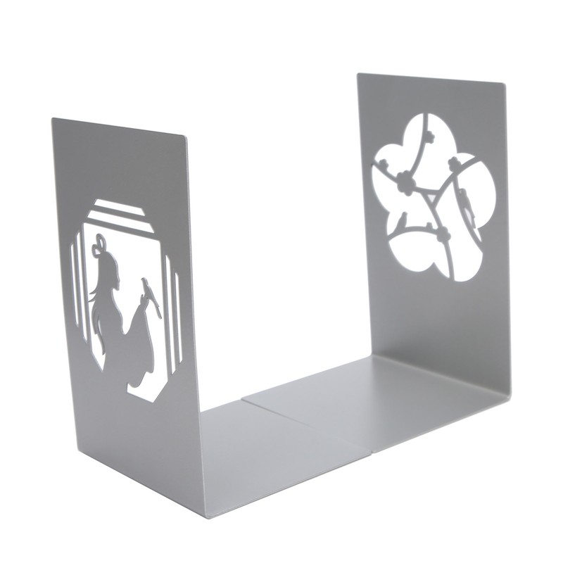 Metal Bookend AntiSlip Ancient Style Desktop Bookshelf Book Divider Craft