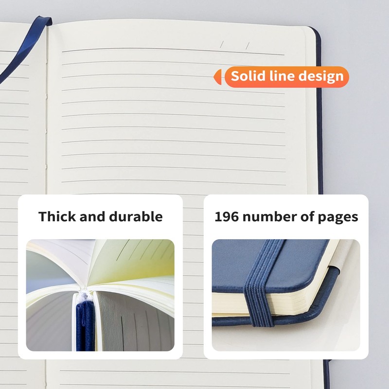Mlife A5 Journal Notebook 192 Pages Hard Cover with Elastic