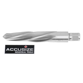 Accusize Industrial Tools 1 inch H.S.S. Aligning Reamer with 3/4'' / 0.75 inch Weldon Shank, Spiral Flute, 0521-0001