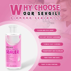 sevgili Diamond Painting Sealer Kits 566.8 ML with Brushes, Diamond Art Sealer Puzzle Glue Diamond Painting Accessories and Tools,Diamond Painting Kits for Adults (20oz)