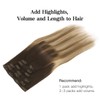 HOTBANANA Human Hair Clip in Hair Extensions, Dark Brown to