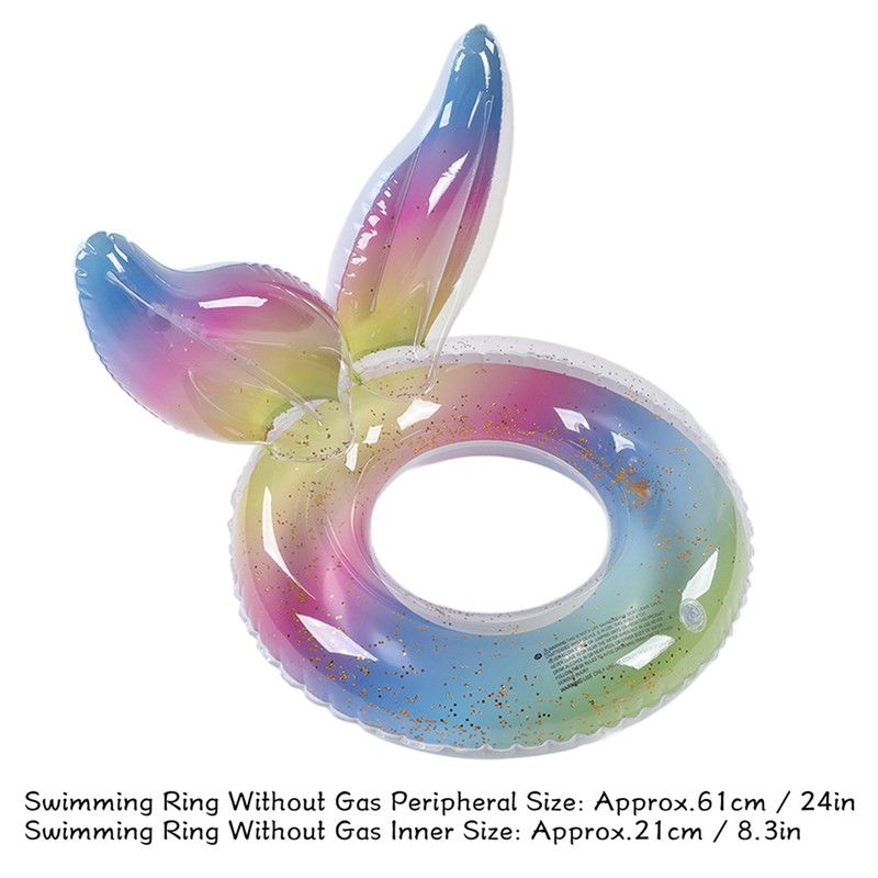Swimming Ring Sparkling Sequins Rainbow Gradient Wings Swimming Ring Summer