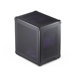 JONSBO C6 Black Mini MATX Mesh Case,Simple Compact Desktop Micro ATX Chassis,Upper Cover/Side Panel Tool-Free Open pc case, ATX Power Bite (L185mm Max.),Support 75mm CPU Cooler,GPU200-255mm
