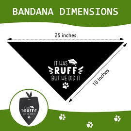 Graduation Dog Bandana It was Ruff but We Did It Dog Owner Graduation Outfits for Large Medium Small Cats Dogs Photo Prop Pet Scarf Accessories Christmas Puppy Gifts