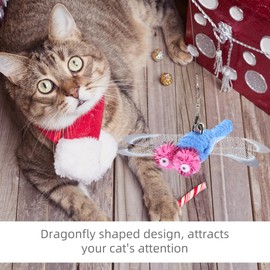 POPETPOP 5 Pcs Cat Scratching Toy Bulk Toys Dragonfly Cat Replacement Cat Worm Toy Cat Wand Attachments Cat Worms and Dragonfly Refill Dragonfly Cat Toy Wand Da Bird Cat Toys Catch Kitten