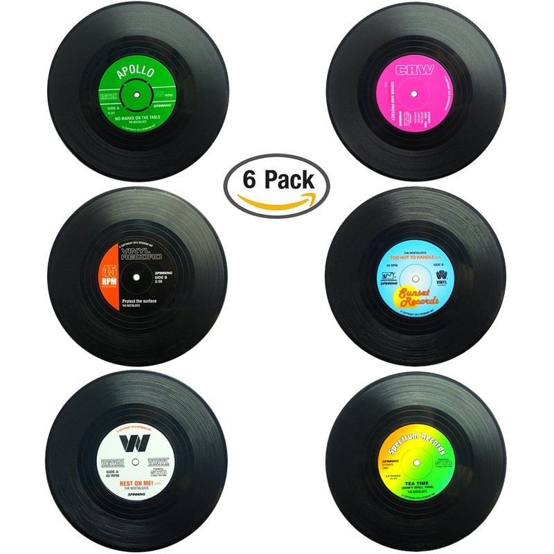 コースター シリコン 6枚セット SENHAI おしゃれ レコード コースター シリコンコースター コップ用マット コーヒー