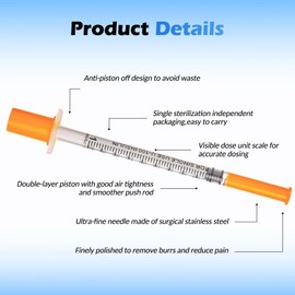 1ml 30 Gauge 1cc 30G 1/2 Inch 13mm Disposable Lab Dispensing Measuring or Refilling for Glue, Liquids, Ink, Oil, Pack of 20