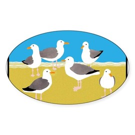 CafePress Gang of Seagulls Sticker Oval Car Bumper Sticker