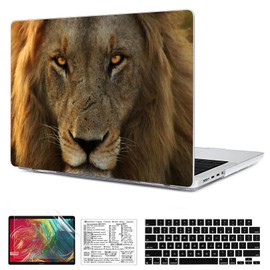 QCzyc Compatible with MacBook Pro 16 inch Case 2021-2024 Release M4 A3403 A3186 M3 A2991 M2 A2780 M1 A2485 Pro/Max Hard Shell Plastic Case &Mac OS Keyboard Sticker&Keyboard Cover (Lion)