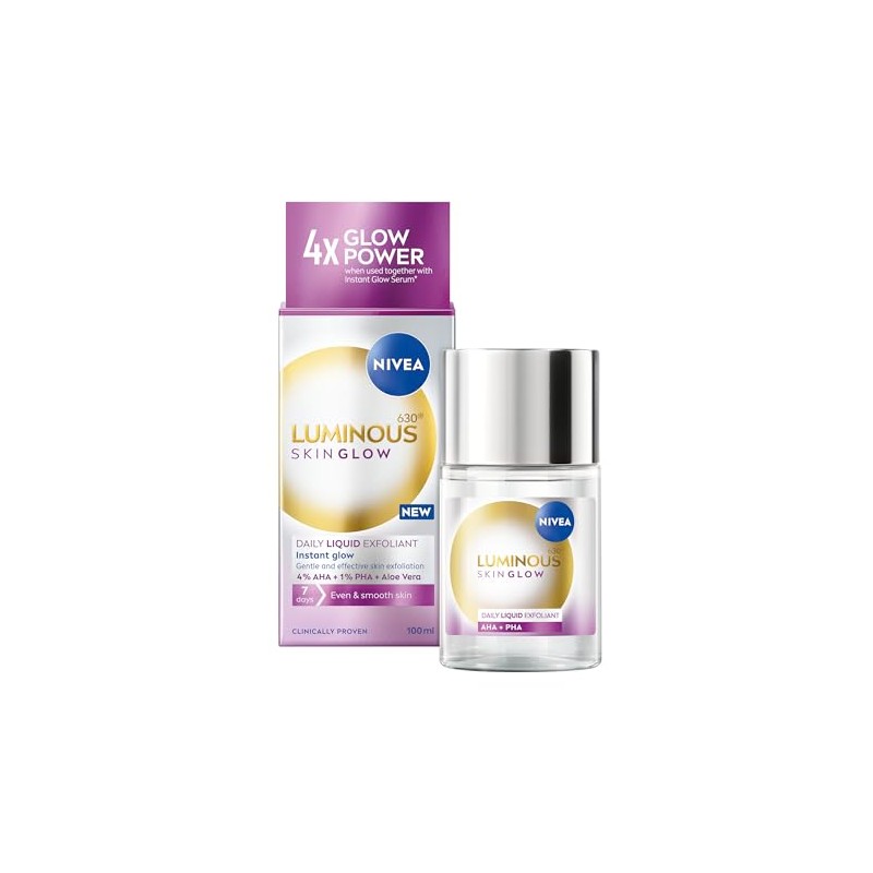 NIVEA Luminous 630 Instant Skin Glow Daily Liquid Exfoliant 100ml,