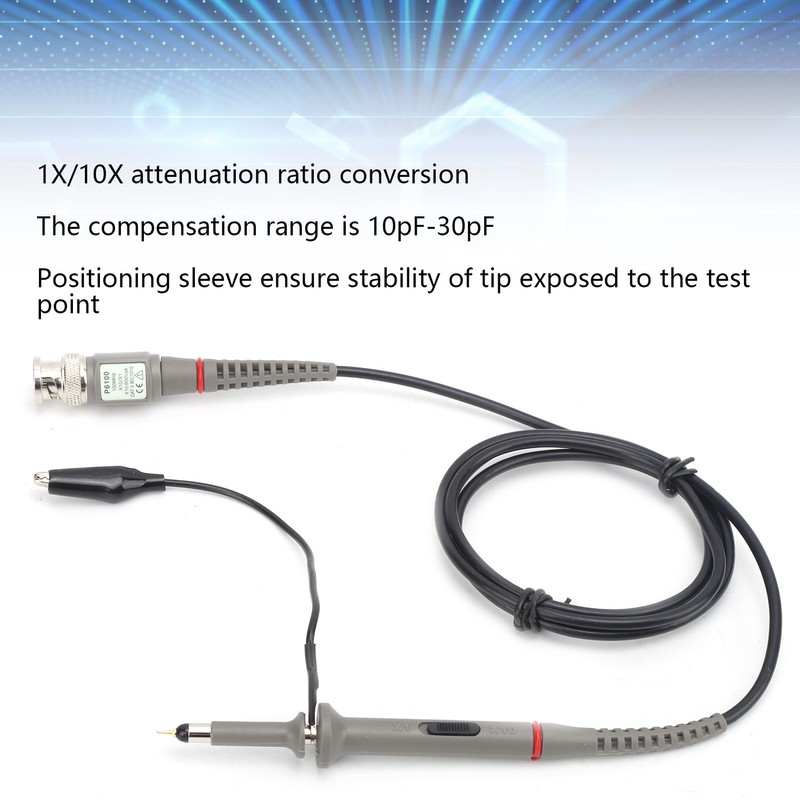 P6100 Oscilloscope Test Probe 1X/10X 6MHz‑100MHz Digital Oscilloscope Accessories
