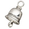 Platinum Charm, 4 Antiqued Silver Plated Pewter 16x12mm Bell Drop